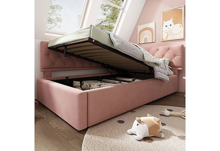 STILVORA Polsterbett 90x190 mit Bettkasten Tagesbett Schlafsofa Kinderbett günstig online kaufen