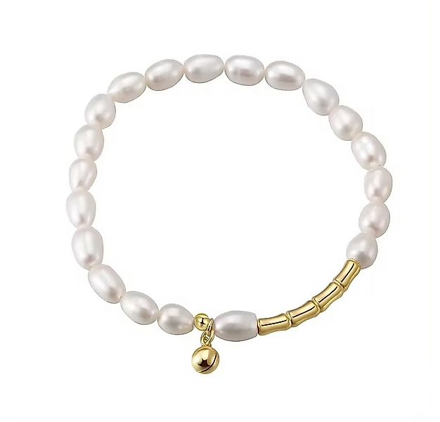Runde Perlé Perlenarmband Bella, natürliche ovale Süßwasserperlen, mit Küge günstig online kaufen