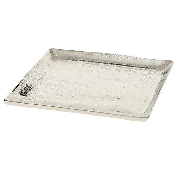 Meinposten Dekoteller silber Metall Alu 20x20 günstig online kaufen