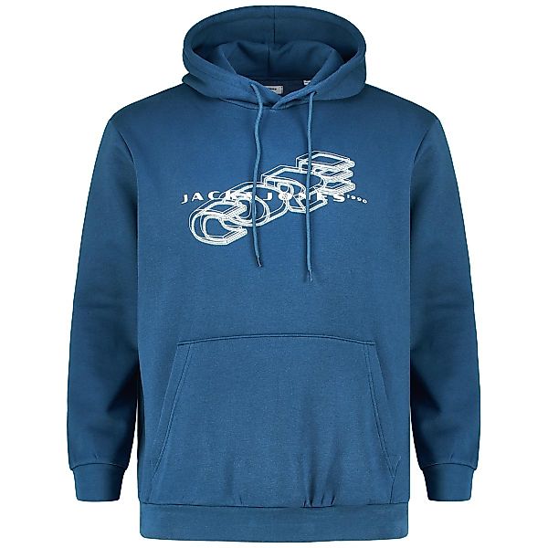Jack&Jones Hoodie mit Label-Print Farbe blau Größe: 3XL günstig online kaufen