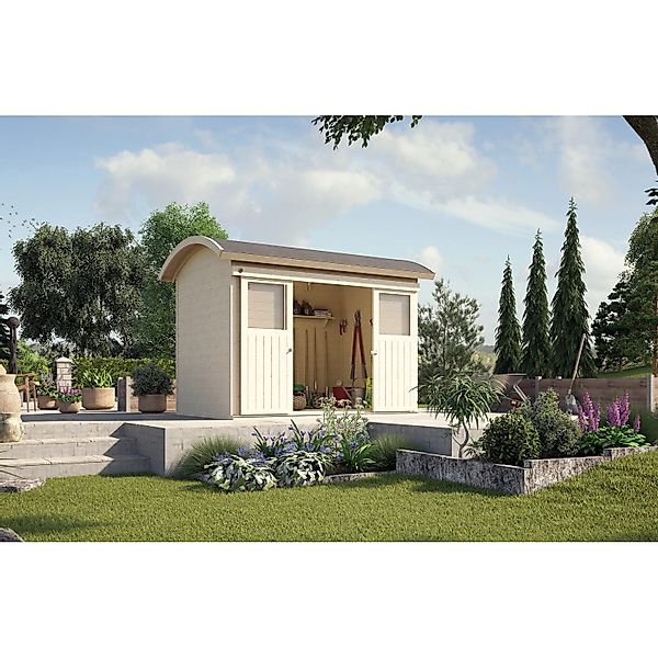 Weka Holz-Gartenhaus Tonnendach Unbehandelt 295 cm x 241 cm günstig online kaufen