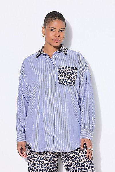 Studio Untold Hemdbluse Hemd Oversize Shape mit Streifen/Leo günstig online kaufen