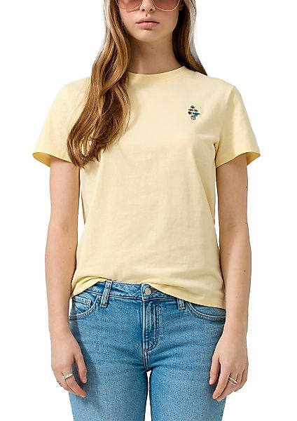QS Kurzarmshirt mit feiner Stickerei günstig online kaufen