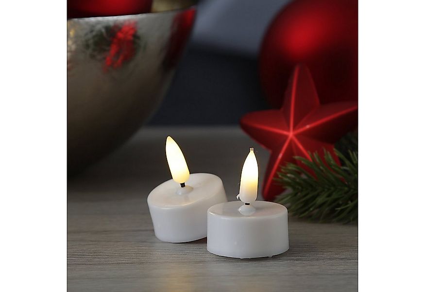 Adilina LED-Kerze LED Teelichter mit Batterien Timer flackernd D: 3,8cm wei günstig online kaufen