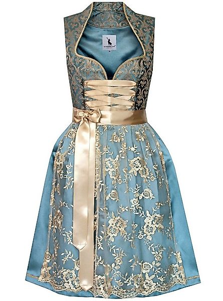 Alpenmärchen Dirndl Dirndl Ida in blau und creme - ALM917 günstig online kaufen