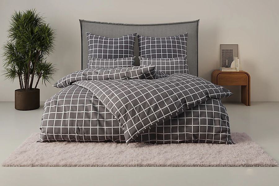 OTTO home "Eemil" 2 Stk. karierte Bettwäsche, 100% Baumwolle, ab Gr. 135x20 günstig online kaufen