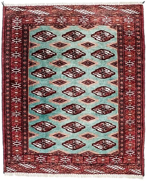 morgenland Wollteppich »Turkaman Teppich handgeknüpft türkis«, rechteckig günstig online kaufen