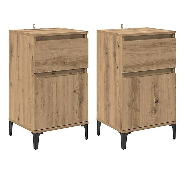 vidaXL Nachttisch Nachttisch 2 pcs Artisan-Eiche 40 x 35 x 70 cm Holzwerkst günstig online kaufen