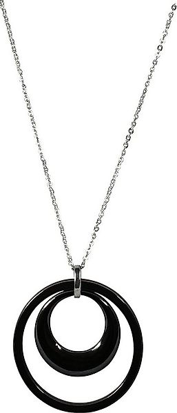 Amello Edelstahlkette Amello Doppel Halskette silber schwarz (Halsketten, H günstig online kaufen