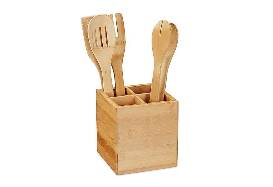 relaxdays Besteckhalter Besteckständer Bambus günstig online kaufen