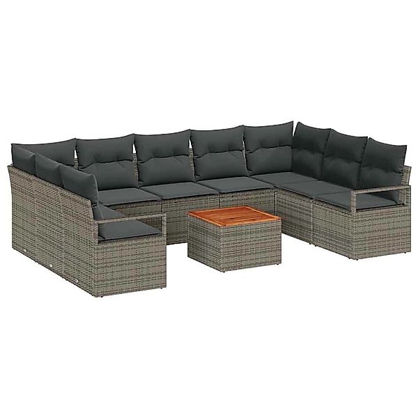 vidaXL Garten-Sofa-Set 10-Tlg Grau 3356417 günstig online kaufen