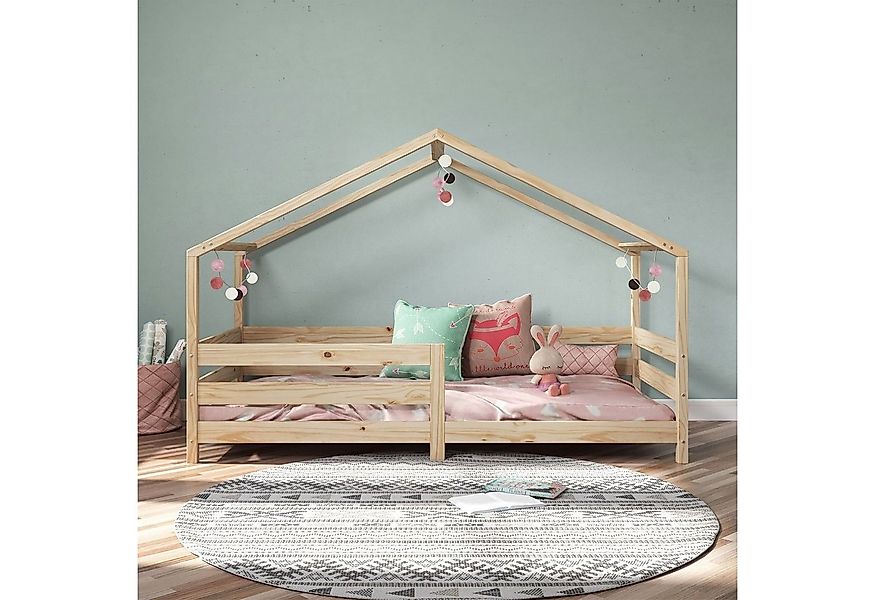 IDIMEX Kinderbett RENA, Hausbett Montessori Bett 90 x 200 Kinderbett Rausfa günstig online kaufen