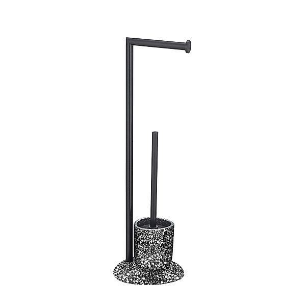 WENKO Stand WC-Garnitur Terrazzo inkl. Rollenhalter und WC-Bürste günstig online kaufen