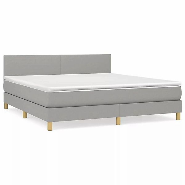 vidaXL Boxspringbett mit Matratze Hellgrau 160x200 cm Stoff1399688 günstig online kaufen
