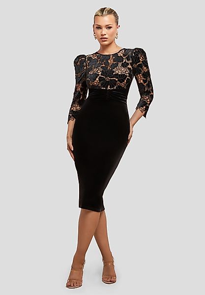 Goddiva Midikleid Scalloped Crochet & Velvet günstig online kaufen