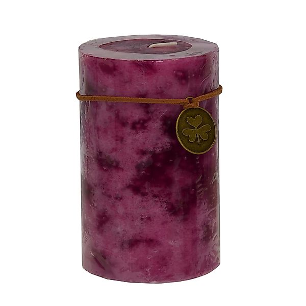 B&S Stumpenkerze Trendkerze durchgefärbt marmoriert mauve günstig online kaufen