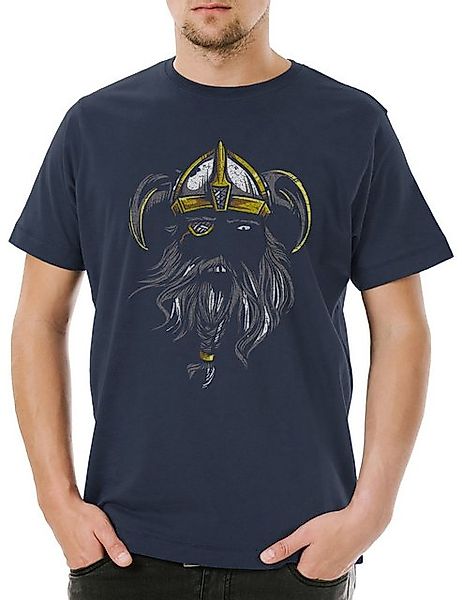 Urban Backwoods Print-Shirt Urban Backwoods Odin Face Herren T-Shirt Navy G günstig online kaufen