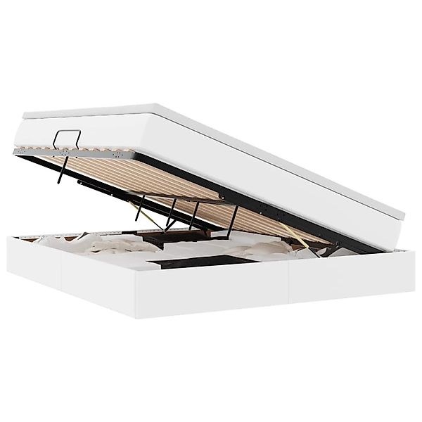 vidaXL Stauraumbett mit Matratze Weiß 180 x 200 cm Kunstleder 3370175 günstig online kaufen