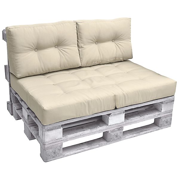 Beautissu ECO Elements Palettenkissen Sitz + Rücken Natur 2tlg günstig online kaufen