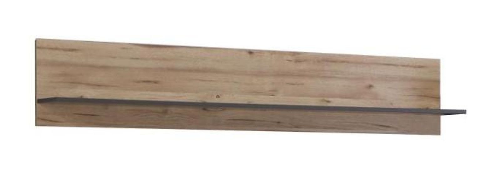 Wandregal Como von Forte Wolfram Grau / Planked Eiche günstig online kaufen