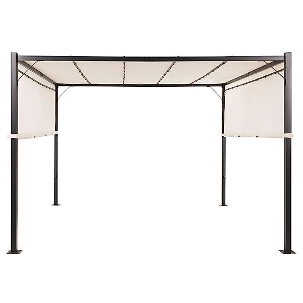 Beliani Garten-Pergola PARGA Beige Schwarz 310x310x215 günstig online kaufen