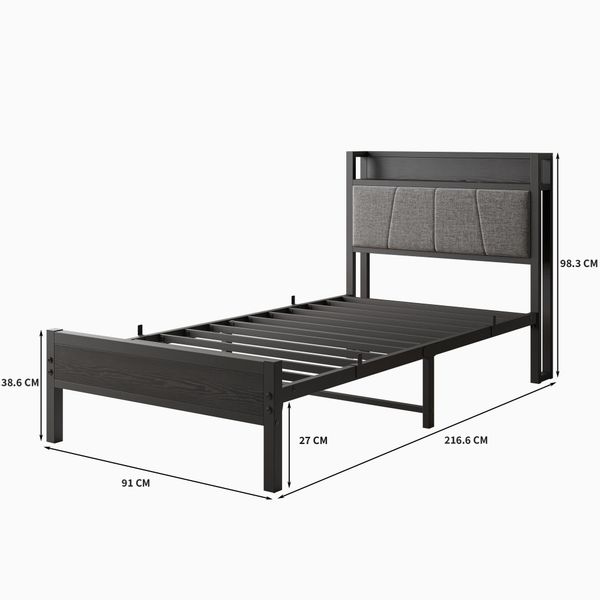 HAUSS SPOLE Metallbett Polsterbett Bettgestell Jugendbett günstig online kaufen