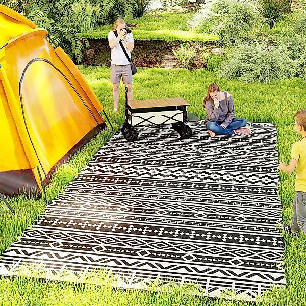 Outsunny Outdoor Teppich robuster Wetterfest Outdoorteppich, faltbar Carpet günstig online kaufen