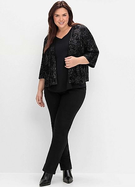 Sheego Klassische Bluse Blusenjacke 3/4-Arm günstig online kaufen