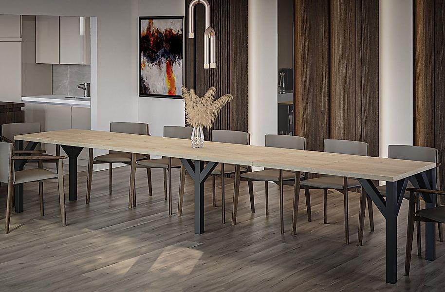 Endo-Moebel Kulissen-Esstisch XXL Dunaj 130-405cm ausziehbar erweiterbar ex günstig online kaufen