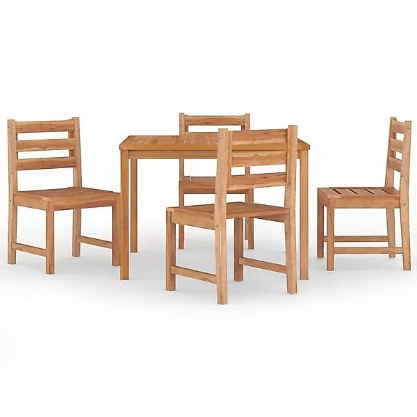Vidaxl 5-tlg. Garten-essgruppe Massivholz Teak günstig online kaufen