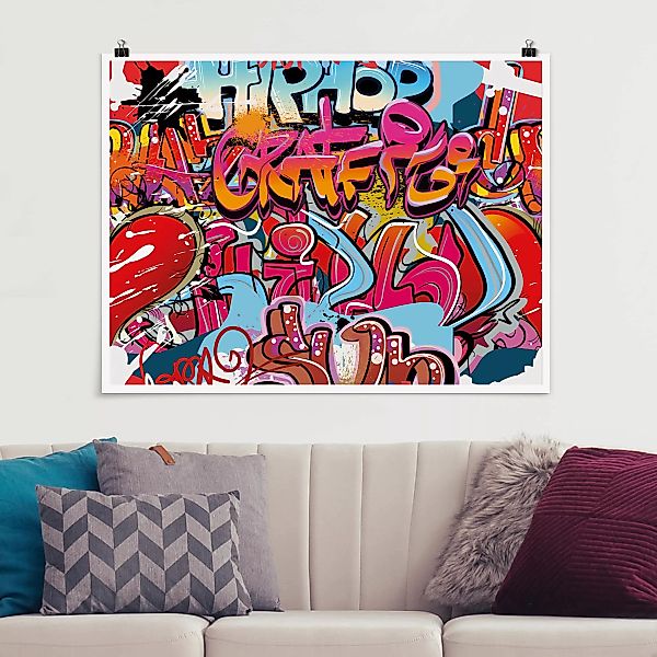 Poster - Querformat HipHop Graffiti günstig online kaufen