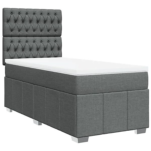 vidaXL Boxspringbett mit Matratze Dunkelgrau 80x200 cm Stoff 3291503 günstig online kaufen