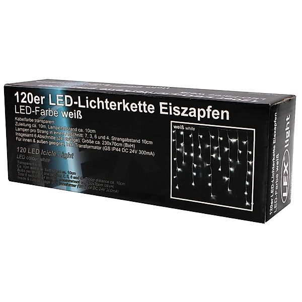 Lex 120er LED Eiszapfen Lichtervorhang Lichterkette Außen Innen Weihnachtsl günstig online kaufen