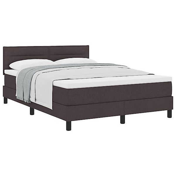vidaXL Bett Boxspringbett mit Matratze Dunkelbraun 140x200 cm Stoff (1-tlg) günstig online kaufen