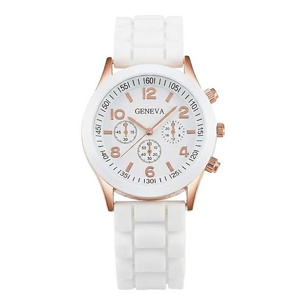 Taffstyle Quarzuhr Damenuhr Silikonarmband und roségold Gehäuse in Schwarz günstig online kaufen