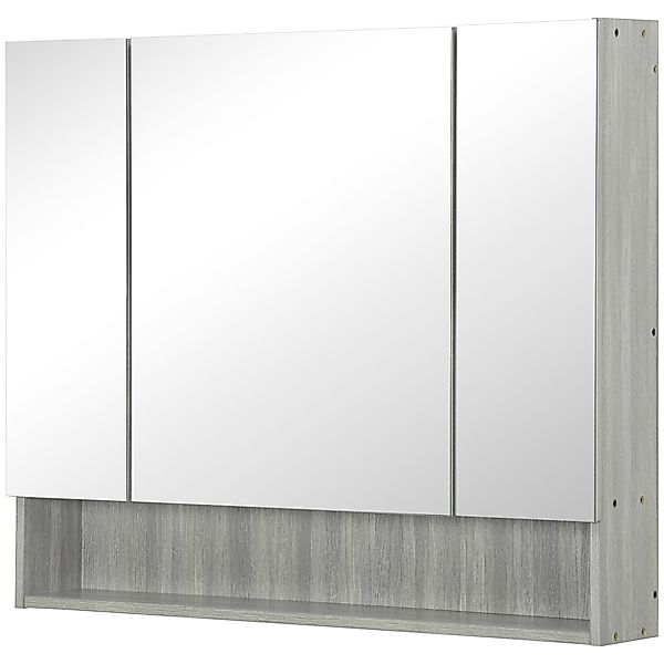 Kleankin Badezimmerschrank mit Spiegel, 90 x 15 x 75 cm, Badezimmermöbel, T günstig online kaufen