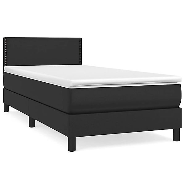 Vidaxl Boxspringbett Mit Matratze Schwarz 100x200 Cm Kunstleder günstig online kaufen
