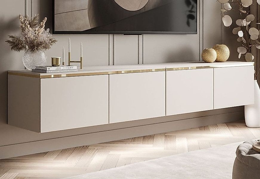ALLHOUSE24 TV-Schrank NELLY 200 cm Gold günstig online kaufen