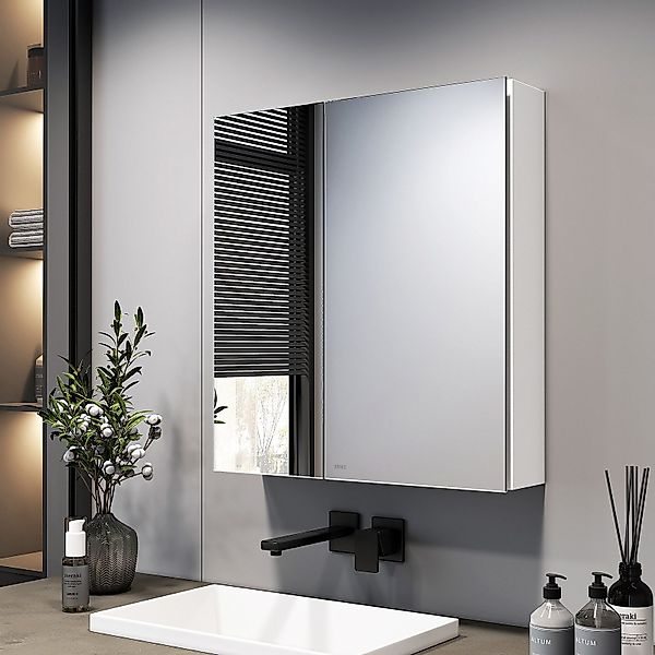 EMKE Spiegelschrank 60X65cm 2-türig Badezimmer Spiegelschrank günstig online kaufen