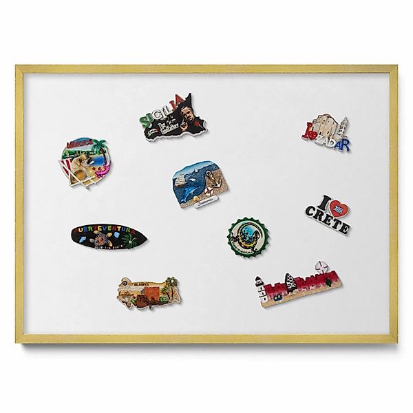Tulup Magnettafel Magnetboard Gerahmt für Urlaubsmagnete Farbe Weiß 70x50 c günstig online kaufen