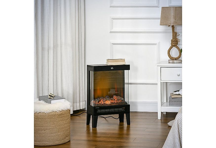 HOMCOM Elektrokamin Standkamin mit Heizung 1000 W/2000 W, LED 3D-Flammeneff günstig online kaufen