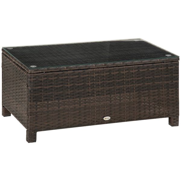 Outsunny Gartentisch Garten Beistelltisch Polyrattan (Balkontisch, günstig online kaufen