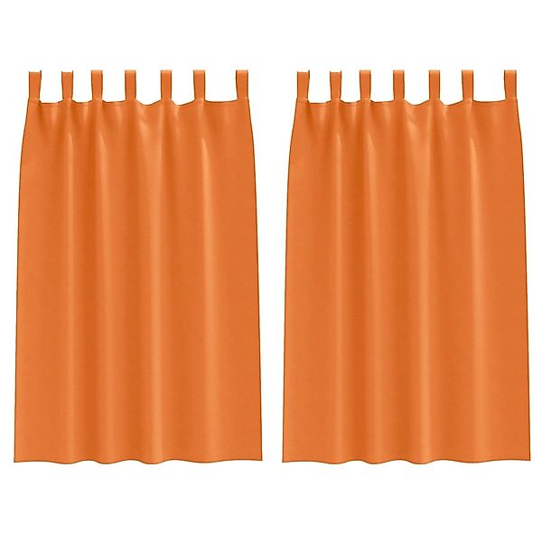 vidaXL Verdunkelungs-Vorhänge mit Ringen Helles Orange Polyester 4107619 günstig online kaufen