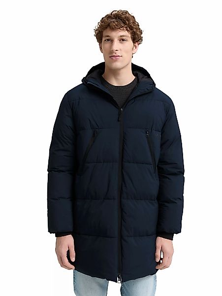 TOM TAILOR Denim Steppjacke, mit Kapuze, mit Logo Print günstig online kaufen