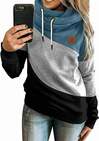 FIDDY Winterjacke Kapuzenpullover Damen Sweatshirts Hoodie Rollkragen Sweat günstig online kaufen