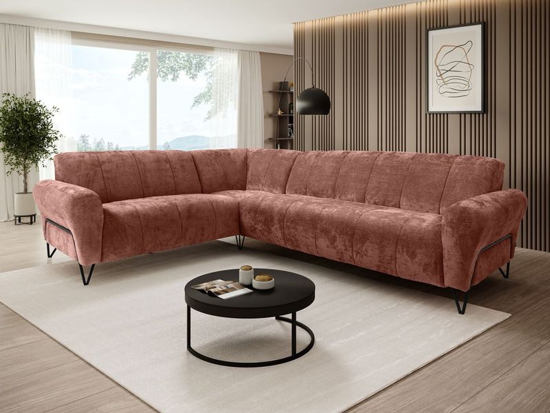 Beautysofa Ecksofa mit Metallbeine in schwarzer günstig online kaufen
