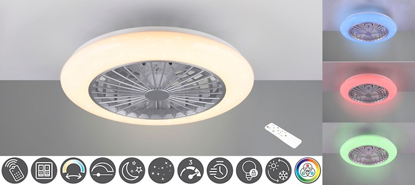 REALITY Leuchten LED Deckenleuchte »Stralsund Deckenventilator«, 1 flammig, günstig online kaufen