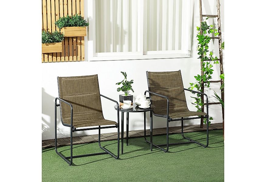 Outsunny Sitzgruppe Gartenstühle 2er-Set, Gartensessel Set mit Armlehne, (T günstig online kaufen