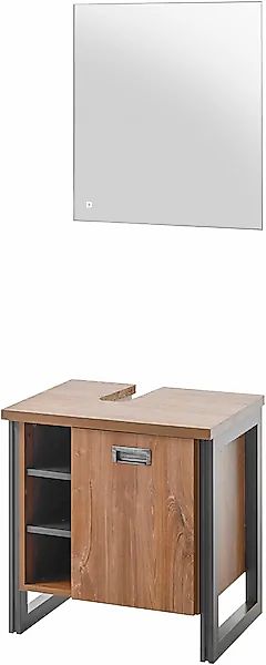 Home affaire Badmöbel-Set »Detroit, Bad im Industrialdesign, inkl. LED, 2-t günstig online kaufen