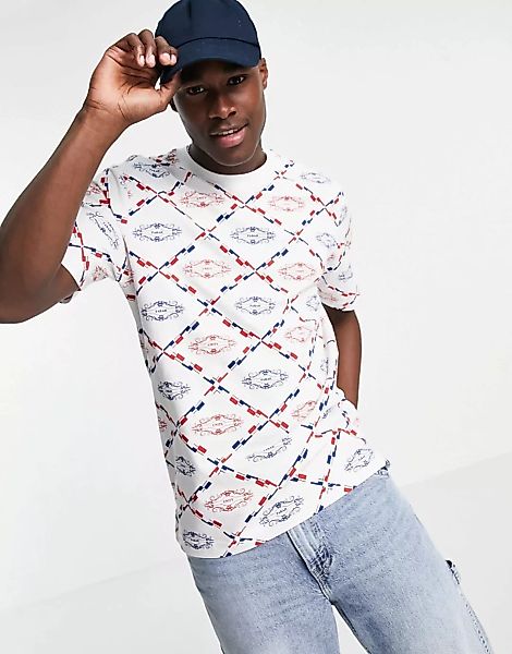 Farah X SoccerBible – England Goodison – T-Shirt in Weiß-Mehrfarbig günstig online kaufen